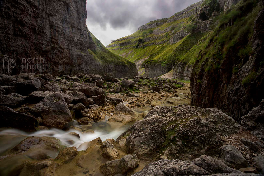 Looking out of Gordale Scar