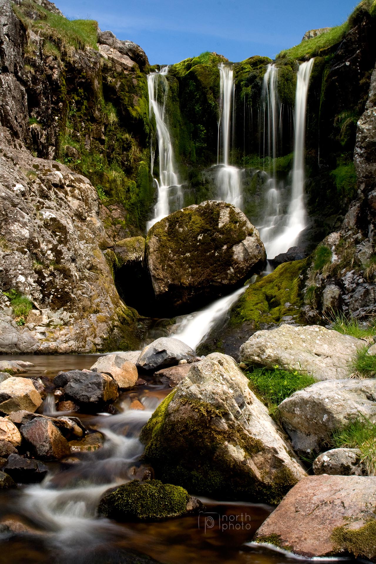 Three Sisters waterfall in the Hen Hole