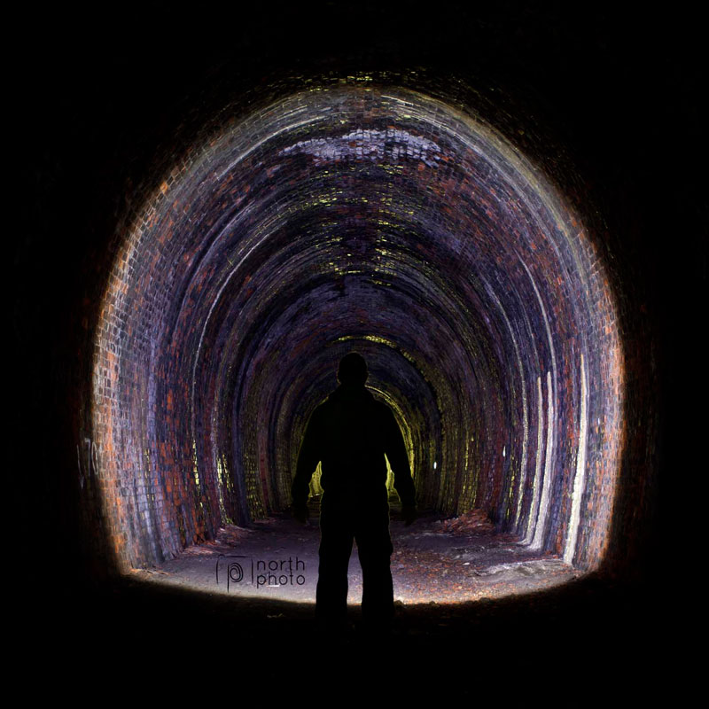 Lightpainting in the abandoned Hillhead railway tunnel