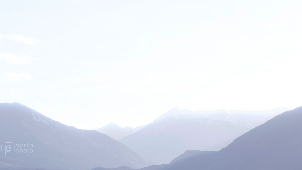 Layers of the Kintail Mountains seen from Glen Affric