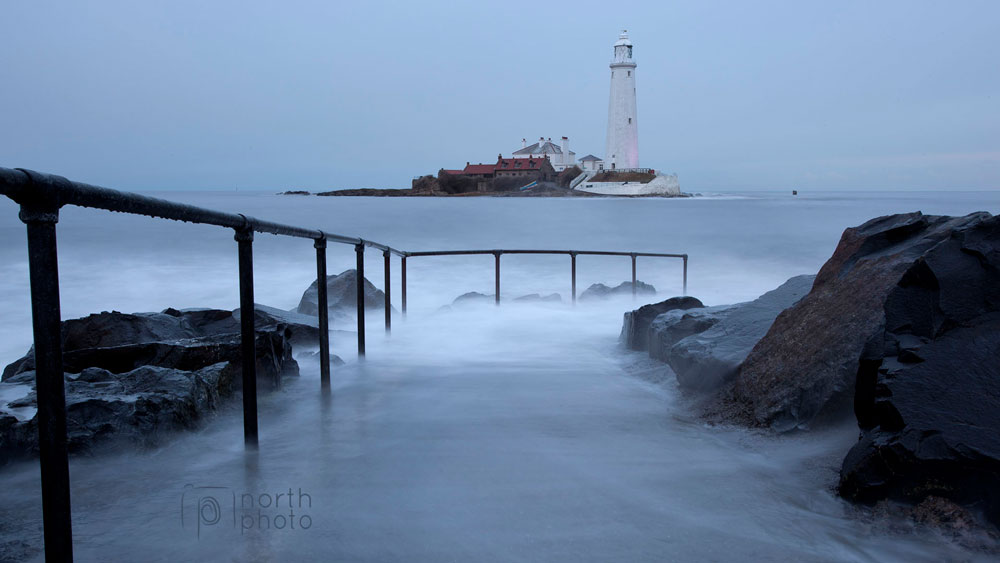 St Mary's Lighthouse in blue