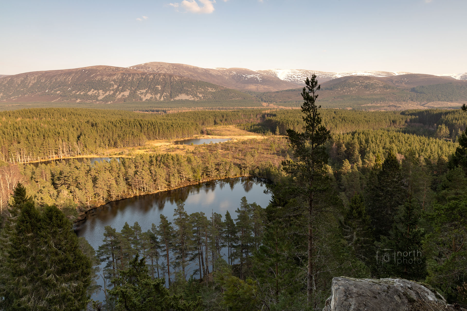 The view over the Uath Lochans in the Cairngorms