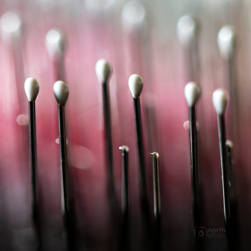 Macro photo of brush spokes
