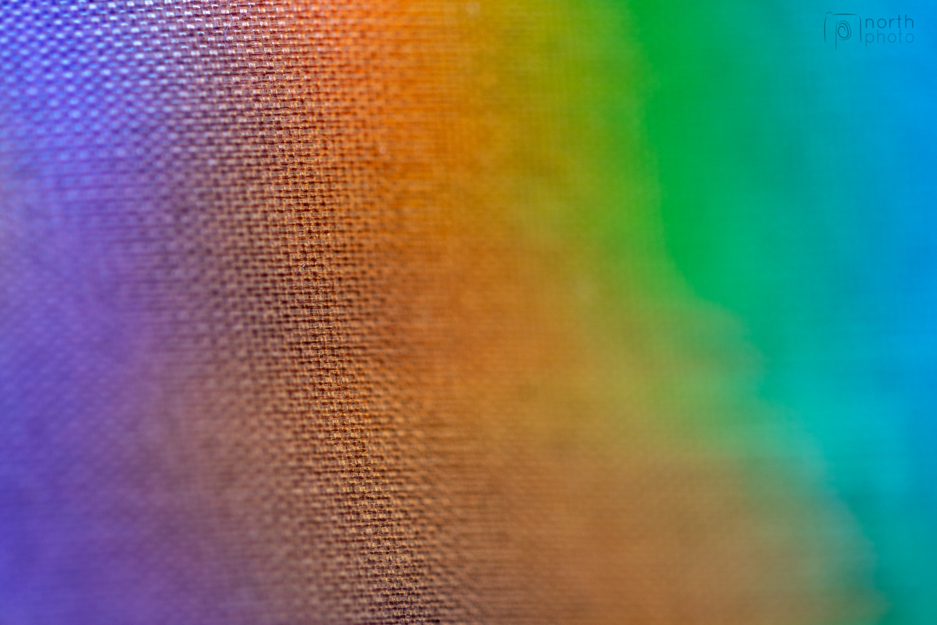 Macro photo of rainbow material